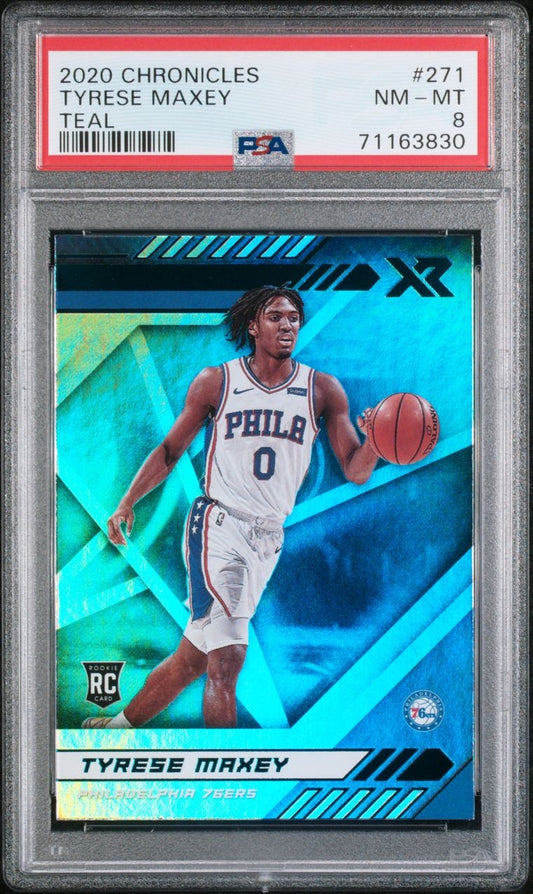 2020 Chronicles Tyrese Maxey Teal # 271 - PSA 8