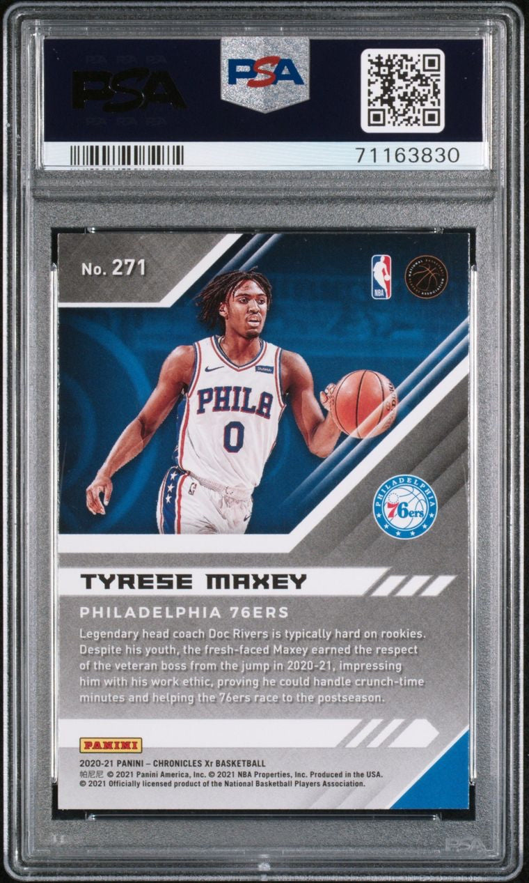 2020 Chronicles Tyrese Maxey Teal # 271 - PSA 8