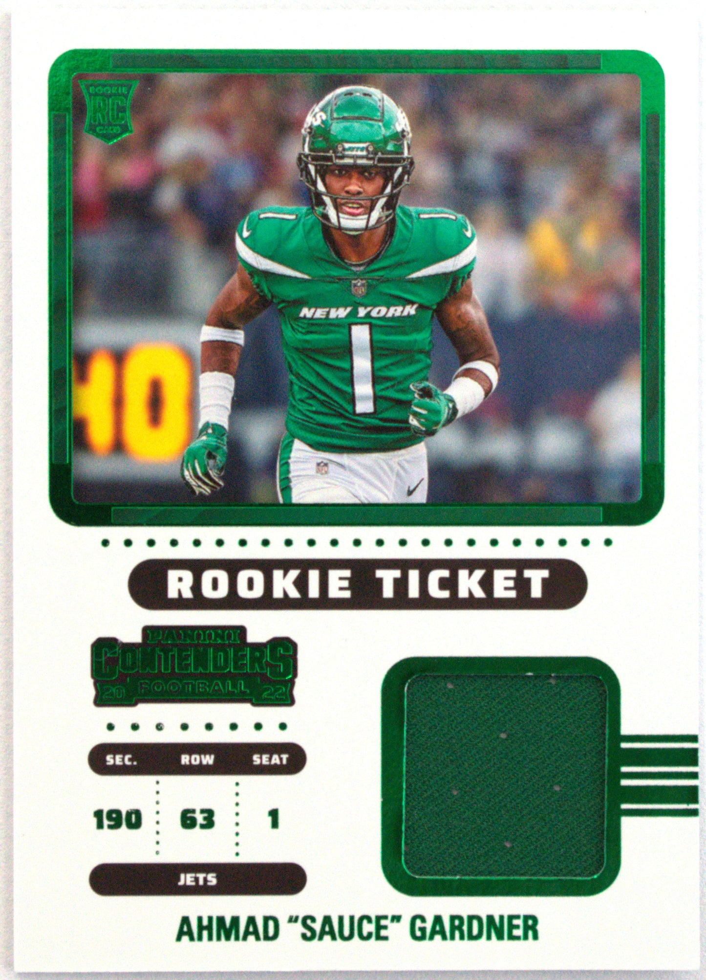 2022 Panini Contenders Football Rookie Ticket Amhad "Sauce" Gardner #RTS-ASG